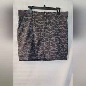 Lee Gray Cargo Pencil Mini Skirt/Skort Regular Fit Size 16 Mid Rise